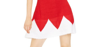 Planet Gold Junior's Holiday Santa Sweater Dress & Hat Red Size Large