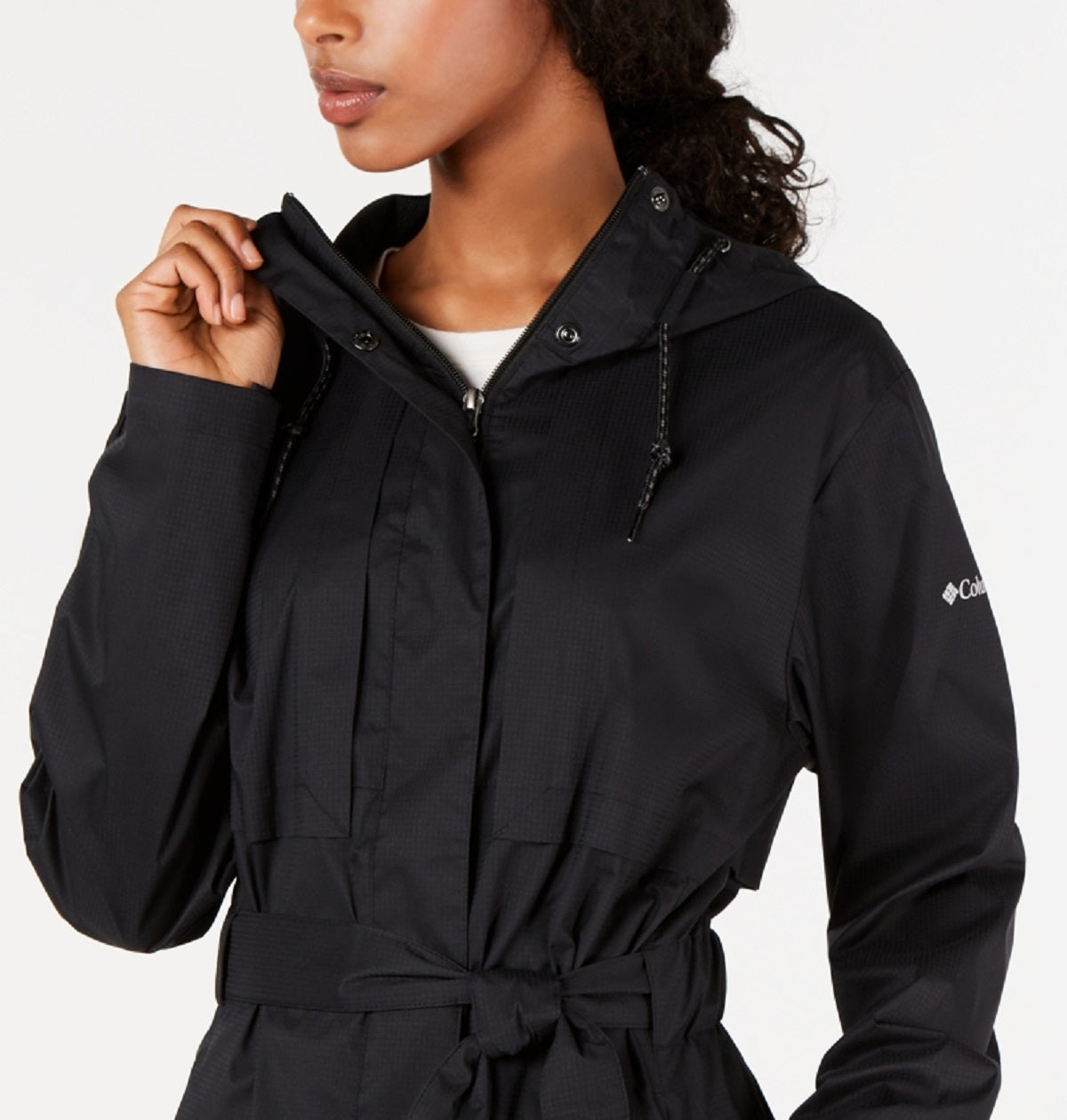 Columbia Women's Pardon My Trench Water Resistant Rain Jacket Black Size Large