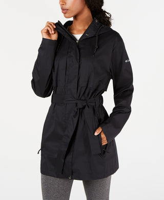 Columbia Women's Pardon My Trench Water Resistant Rain Jacket Black Size Large