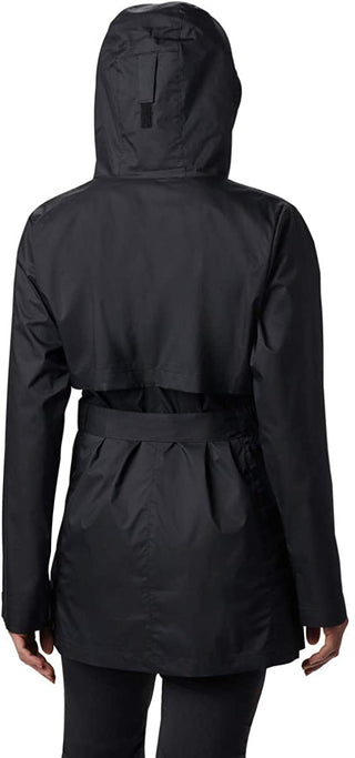 Columbia Women's Pardon My Trench Water Resistant Rain Jacket Black Size Small