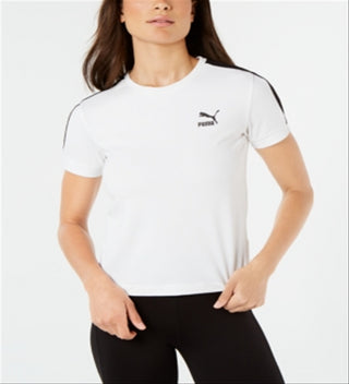 Puma Women's Classics T7 T-Shirt White Size Large