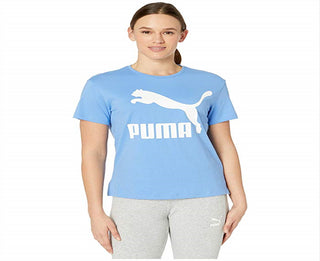 Puma Women's Classic Logo Fitness Running T-Shirt Blue Size Small
