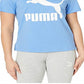 Puma Women's Classic Logo Fitness Running T-Shirt Blue Size Small