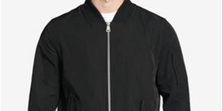 Calvin Klein Men's Flight Bomber Jacket Black Size Large