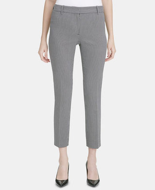 Calvin Klein Women's Square Print Ankle Pants Gray Size 14