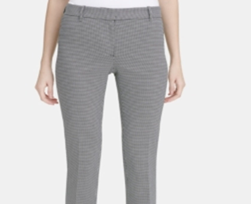 Calvin Klein Women's Square Print Ankle Pants Gray Size 6