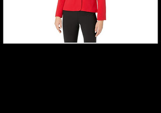 Calvin Klein Women's Red Woven Button Front Jacket Size 4