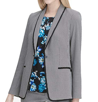 Calvin Klein Women's Printed One-Button Blazer Size 2