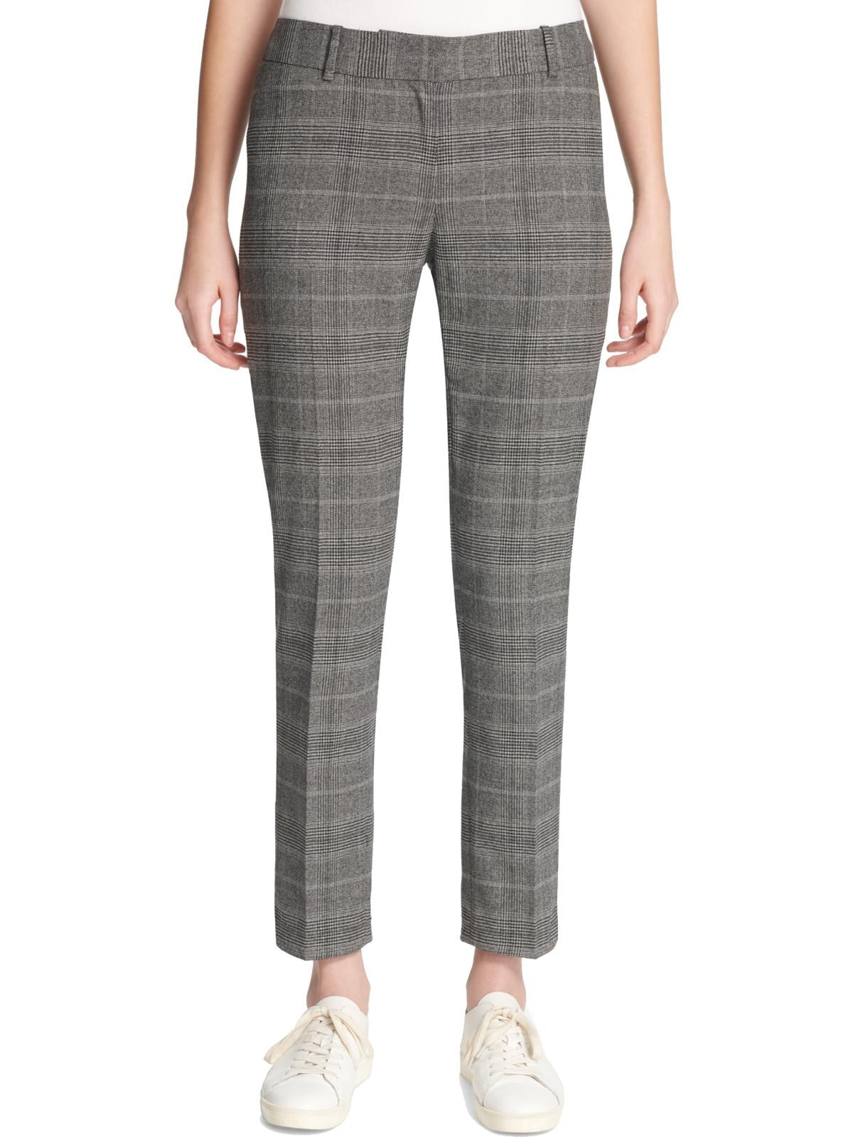 Calvin Klein Women's Plaid Ankle Pants Gray Size 16