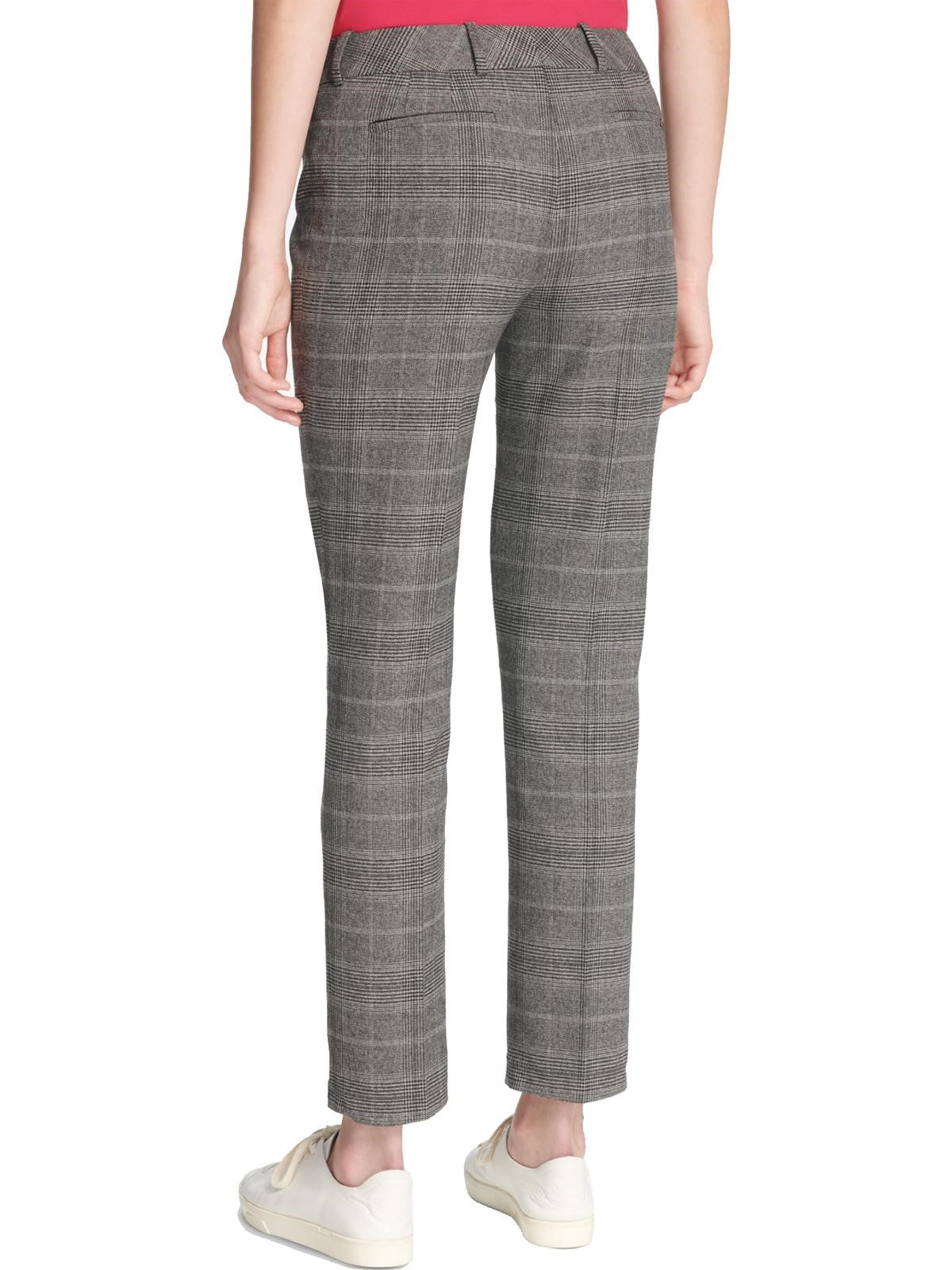 Calvin Klein Women's Plaid Ankle Pants Gray Size 16