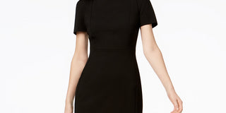 Calvin Klein Women's SeaScuba Crepe Sheath Dress Black Size 2