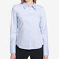 Calvin Klein Women's Cuffed Collared Button Up Top Blue Size 2 Petite