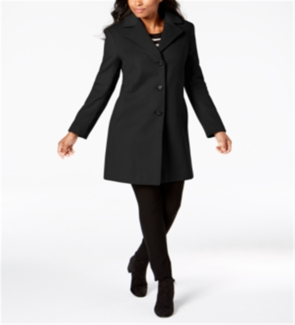 Calvin Klein Women's Single Breasted Coat Black Size 2
