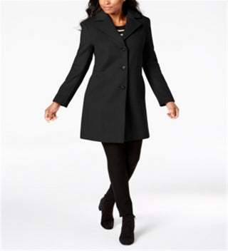 Calvin Klein Women's Single Breasted Coat Black Size 2