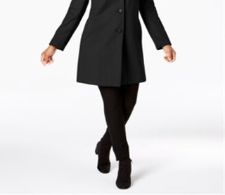 Calvin Klein Women's Single Breasted Coat Black Size 2