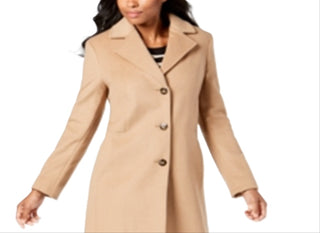 Calvin Klein Women's Single Breasted Coat Brown Size 14