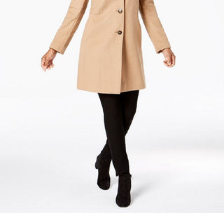 Calvin Klein Women's Single Breasted Coat Brown Size 10