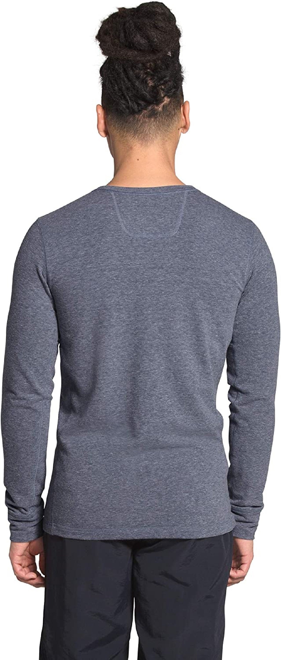 The North Face Men's Tnf Terry Ls Henley Heather Sweatshirt Blue Size Small
