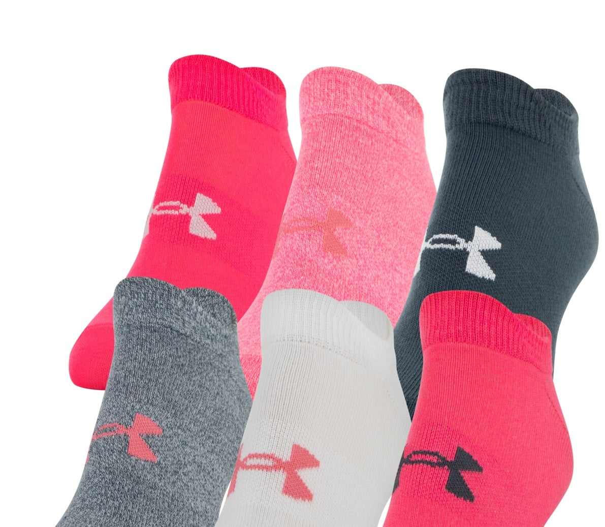 Under Armour Women's Essential 6 Pairs Show Socks Pink Size 6-9