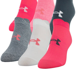Under Armour Women's Essential 6 Pairs Show Socks Pink Size 6-9
