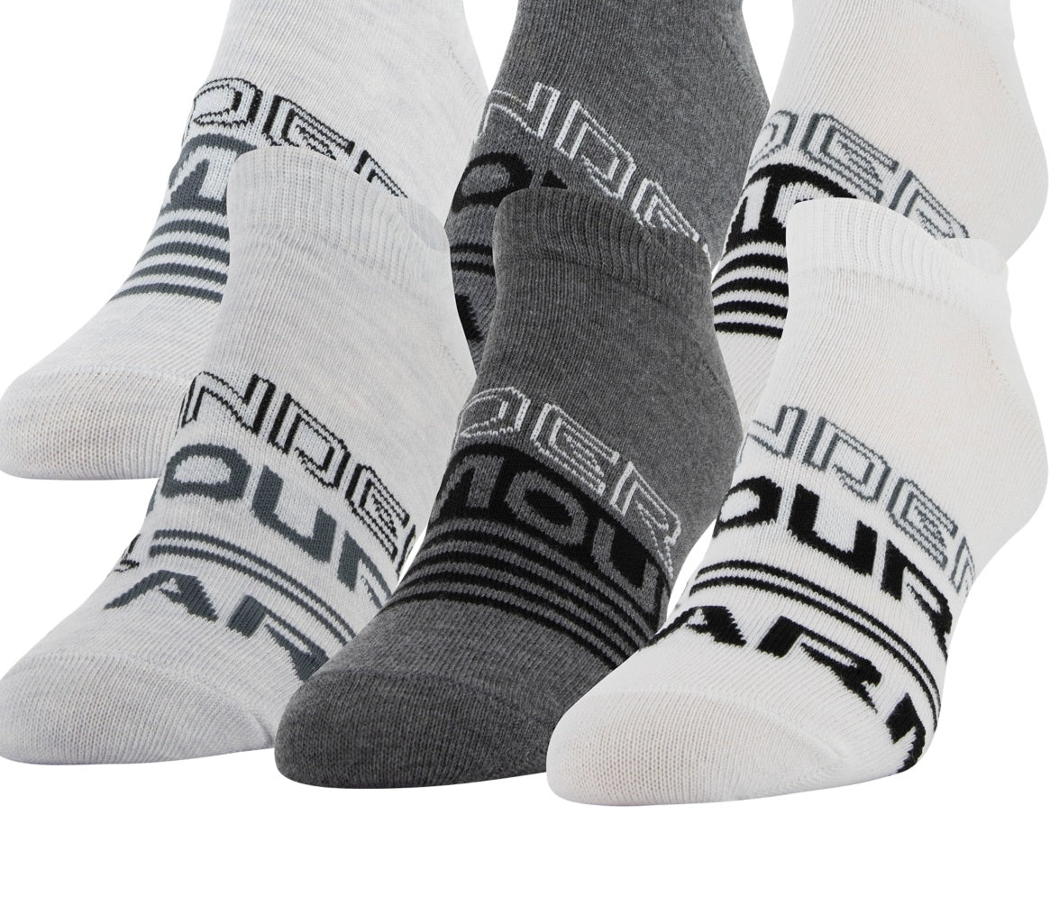 Under Armour Men's Ua Essential No Show Socks Gray Size 6-9