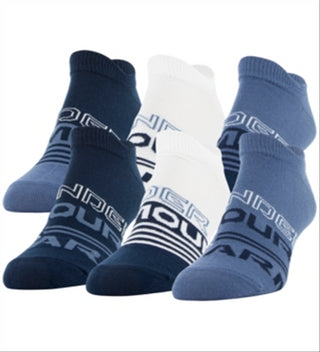 Under Armour Women's 6 Pk Essential No Show Socks Blue Size 6-9