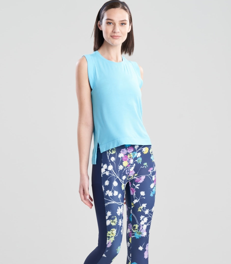 Josie Natori Women's High Low Tank Top Blue Size X-Large