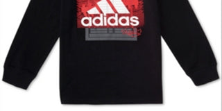 adidas Little Boy's Field Court Print Cotton T-Shirt Black Size 7