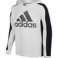 adidas Big Boy's Logo Print Long Sleeve Hooded T-Shirt White Size Medium
