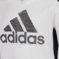 adidas Big Boy's Logo Print Long Sleeve Hooded T-Shirt White Size Medium