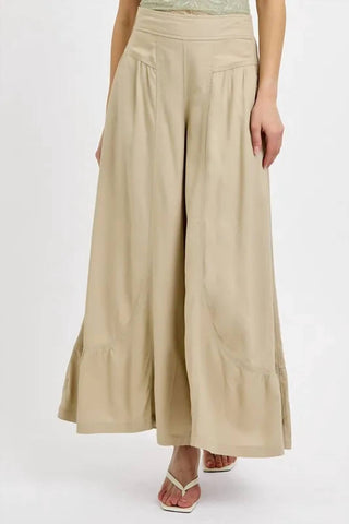 Risen - Shirring Detail Wide Leg Pants