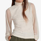 Sanctuary Women's Smocked Mock Neck Top Beige Size Medium