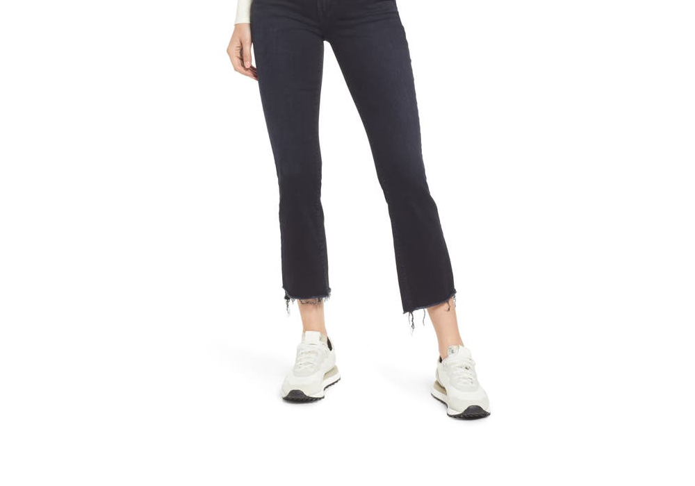 MOTHER Women's Night In Paris The Insider Crop Fray Step Hem Jeans Size 25