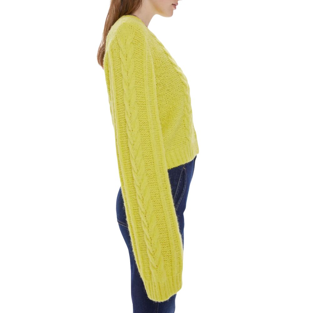 MOTHER Extended Sleeve Crop Cable Sweater