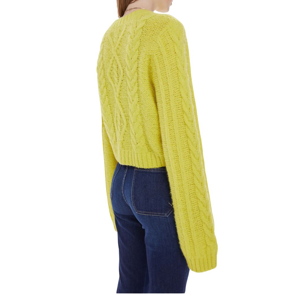 MOTHER Extended Sleeve Crop Cable Sweater