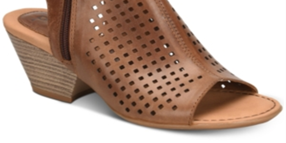 B.O.C. Women's Thebe Leather Cut Out Mule Sandals Brown Size 6