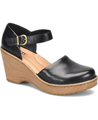 Born Women's Nellie Comfort Mary Jane Wedges Women's Shoes Black