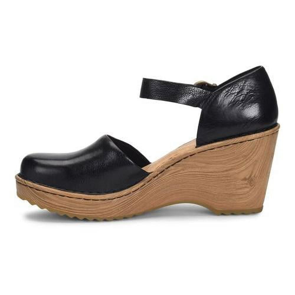 Born Women's Nellie Comfort Mary Jane Wedges Women's Shoes Black