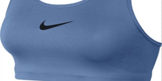 Nike Women's Classic Mid Impact Swoosh Sports Bra Blue Size X-Small