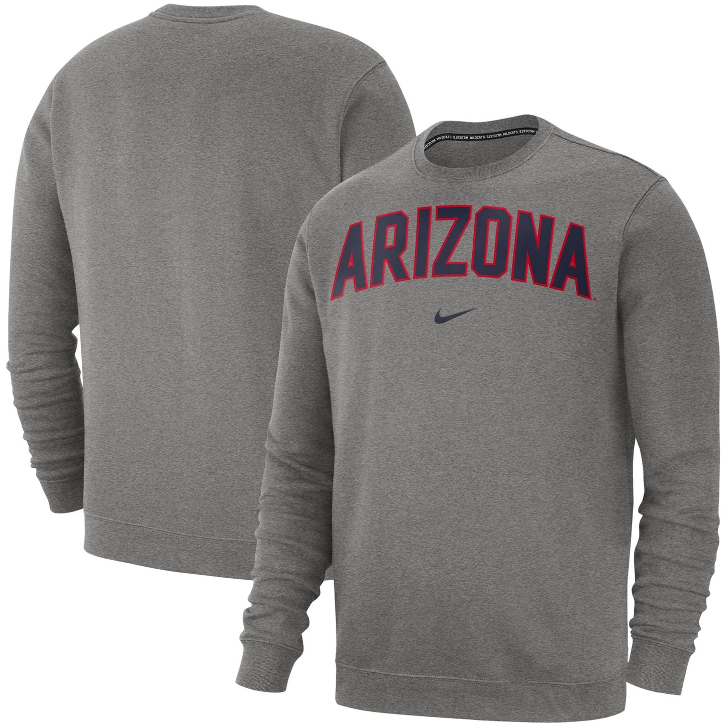 Nike Men's Heathe Arizona Wildcats Club Fleece Sweatshirt Gray Size L