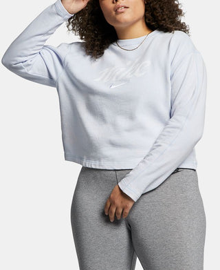Nike Women's Plus Workout Sweatshirt Blue Size 3X