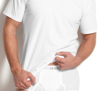 Hanes Men's 5 Pack V Neck Undershirts White Size Small