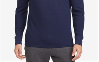 Ralph Lauren Men's Waffle Knit Thermal Pajama Shirt Blue