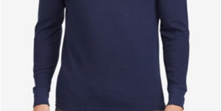 Ralph Lauren Men's Waffle Knit Thermal Pajama Shirt Blue