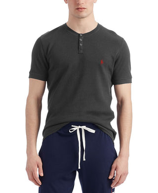 Polo Ralph Lauren Men's Waffle Knit Stretch Henley Sleep Shirt Black Size XX-Large