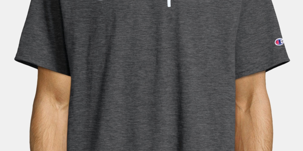 Champion Men's Script Logo T-Shirt Gray Size S