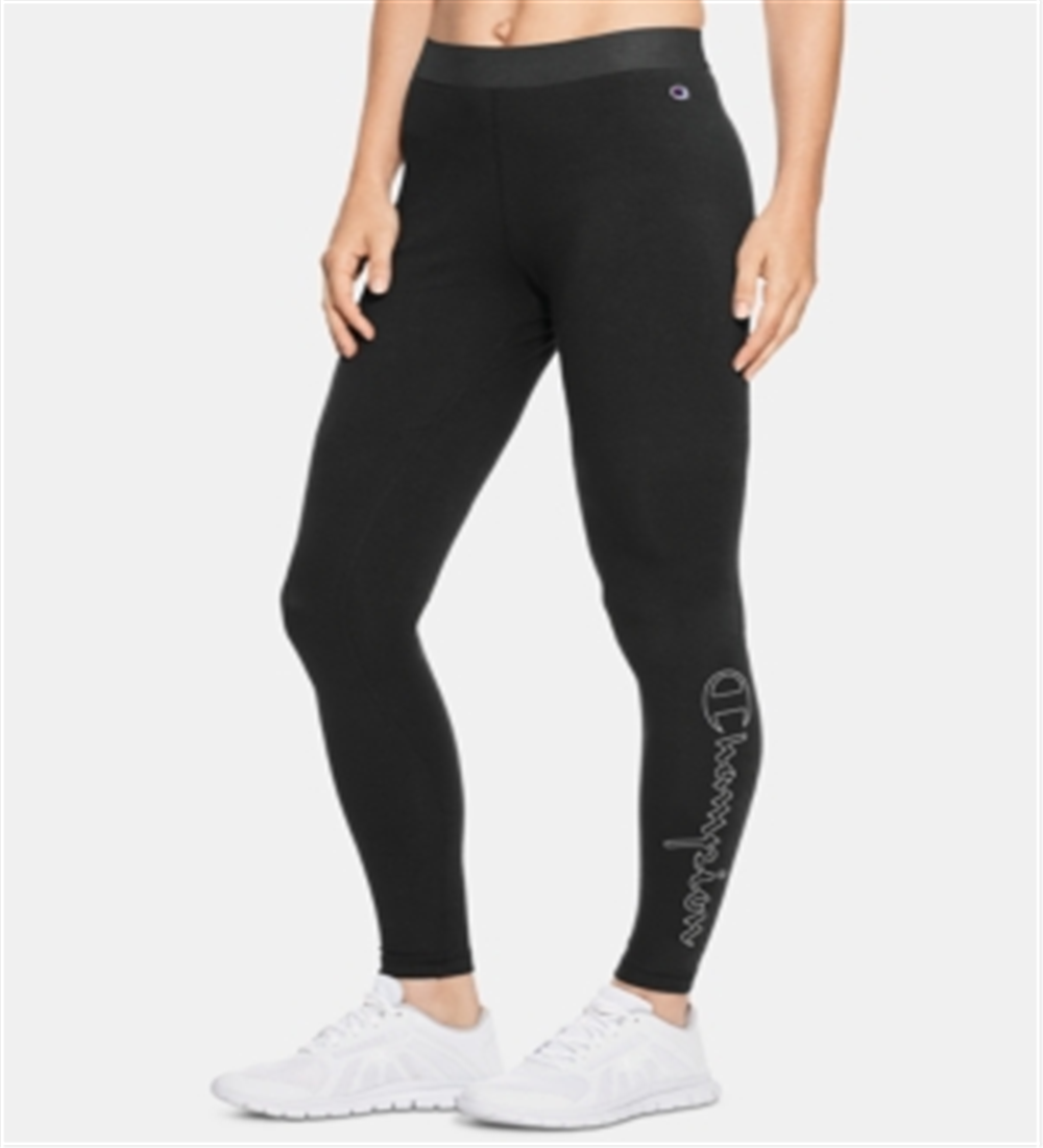 Champion Women's Double Dry Logo Leggings Black Size Small