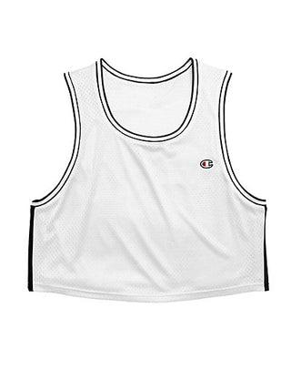 Champion Women's Reversible Mesh Cropped Tank Top White Size Medium