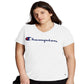 Champion Women's Classic Graphic Jersey V Neck T-Shirt White Size XXXX-Large