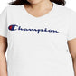 Champion Women's Classic Graphic Jersey V Neck T-Shirt White Size XXXX-Large